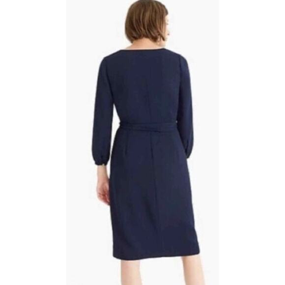 J. Crew 365 Crepe Career Wrap Dress Navy Blue Size 8‎ - Picture 3 of 11